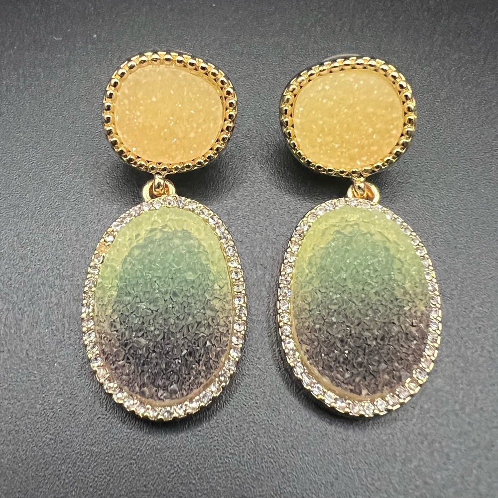 Baublebar Gold and Yellow / Green Drop Earrings